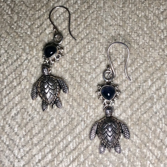 Sterling silver turtle earrings - Picture 1 of 1